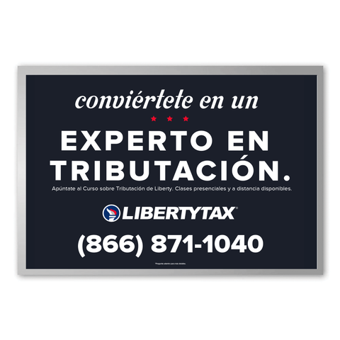 BE A TAX PRO (Spanish; Blue) | Light Box Panel (Horizontal/Landscape [2022] (NOT CUSTOM)