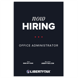 LIBERTY TAX | Now Hiring Position Specific | Poster | 24x36 Dark Blue | 2023