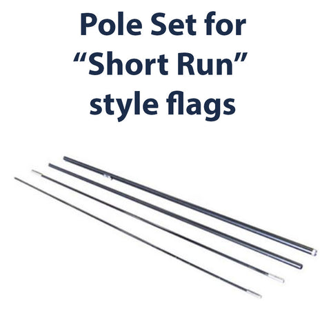 Short Run Flag Pole Set (Black) | Windfeather Hardware