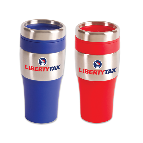 Tumbler | 16 Ounce Stainless Steel | Liberty Tax Logo [50 Pack]