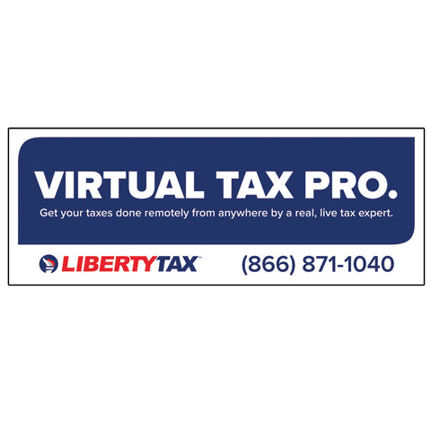 Virtual Tax Pro (Blue) | Add Custom Phone Number | Outdoor Banner