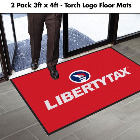 NEW "Liberty Tax" (Torch) | Logo Floor Mat (Red) | 2 pack
