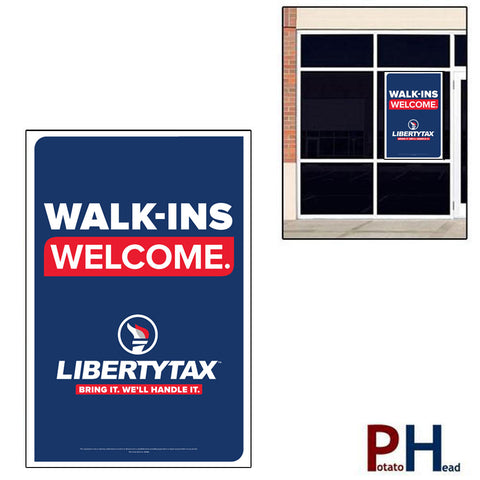 Torch Logo - Walk-ins Welcome - Cling / Window Banner