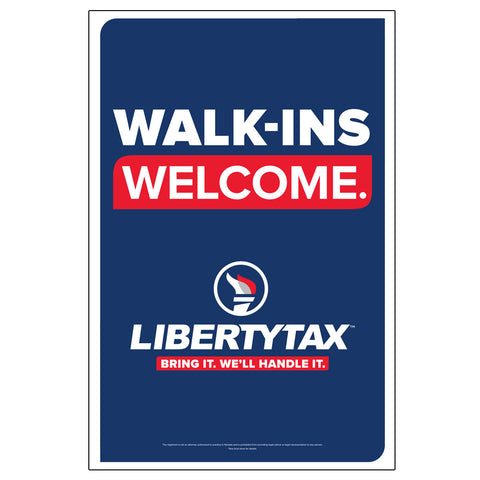Walk-ins Welcome (Blue) | Light Box Panel (Vertical/Portrait)