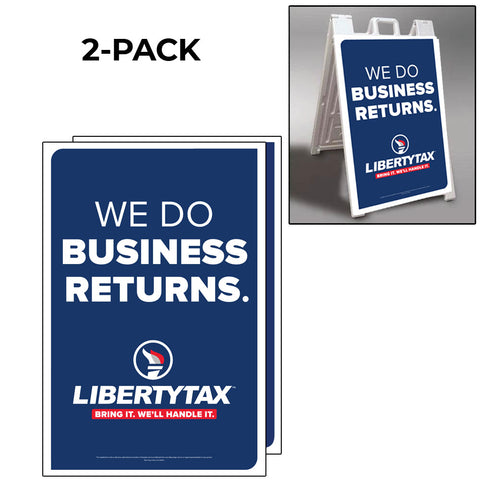 2 pack Torch Logo - We do Business Returns - A-frame sign panels