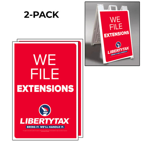 2 pack Torch Logo -  We file Extensions - A-frame sign panels