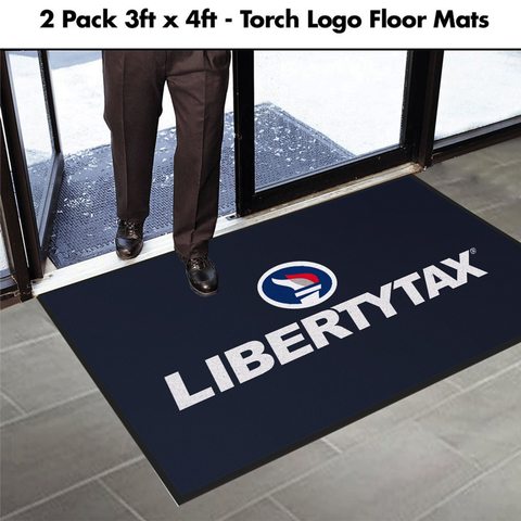 NEW "Liberty Tax" (Torch) | Logo Floor Mat (Blue) | 2 pack