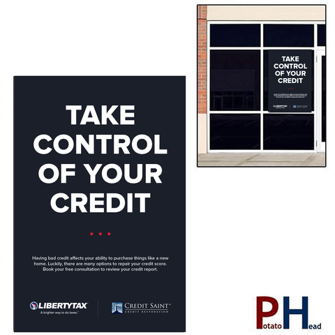 Credit Repair (Dark Blue) |  Cling or Window Banner | 24"W x36"H [2022]