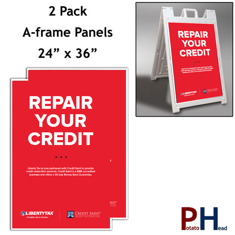 Credit Repair (Red) | Set of A-Frame Panels (2pcs) | 24x36  [2022]