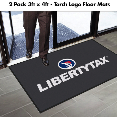 NEW "Liberty Tax" (Torch) | Logo Floor Mat (Gray) | 2 pack